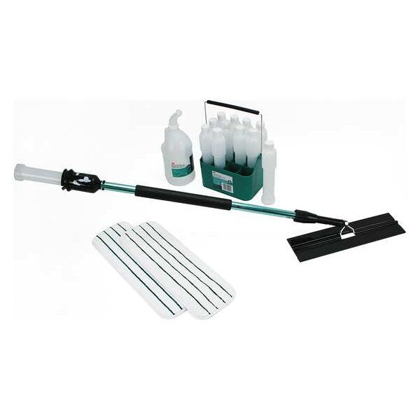 Flat Mop Kit, 21 oz Dry Wt, Slide On Connection, Cut-End, White, Microfiber