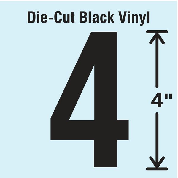 Die Cut Number Label, 4, 10 Cards, PK10