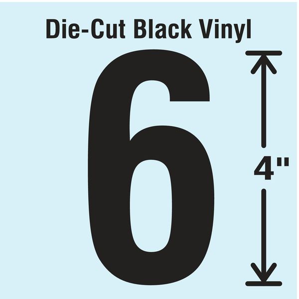 Die Cut Number Label, 6, 10 Cards, PK10