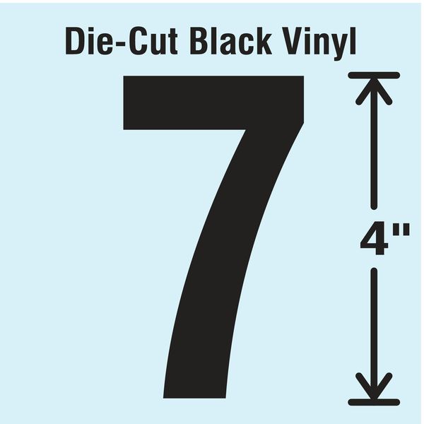 Die Cut Number Label, 7, 10 Cards, PK10