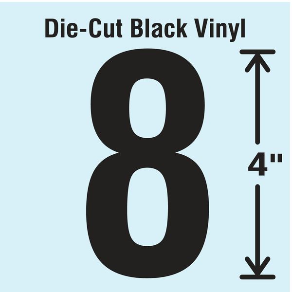 Die Cut Number Label, 8, 10 Cards, PK10