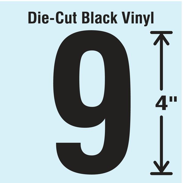 Die Cut Number Label, 9, 10 Cards, PK10