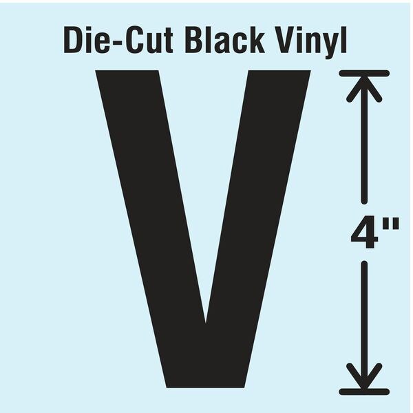 Die Cut Letter Label, V, 10 Cards, PK10
