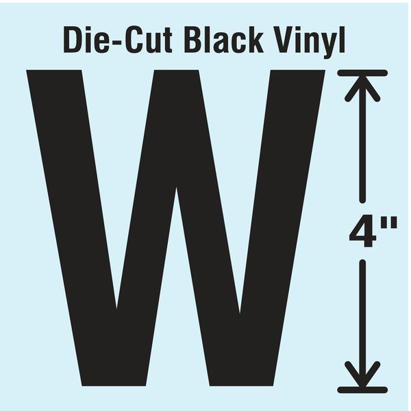 Die Cut Letter Label, W, 10 Cards, PK10