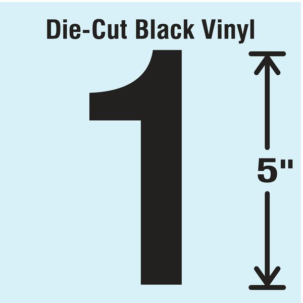 Die Cut Number Label, 1, 10 Cards, PK10