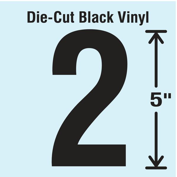 Die Cut Number Label, 2, 10 Cards, PK10