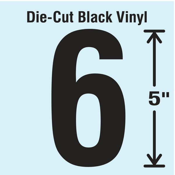 Die Cut Number Label, 6, 10 Cards, PK10