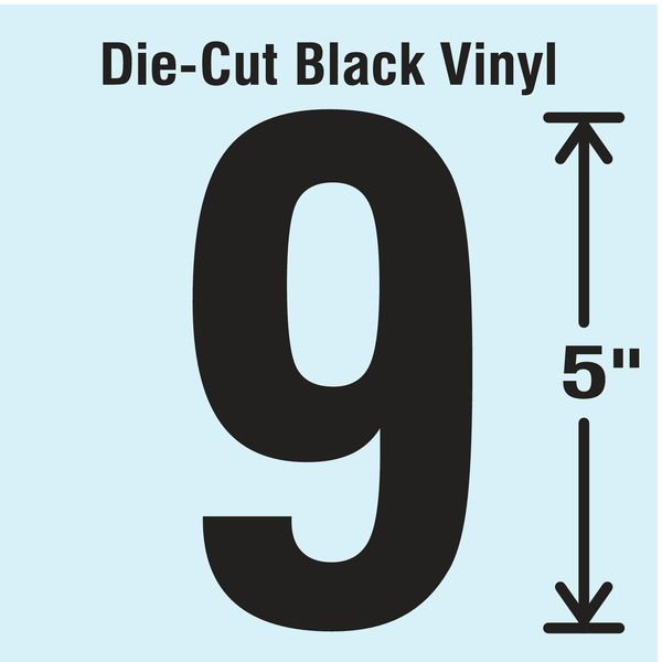 Die Cut Number Label, 9, 10 Cards, PK10