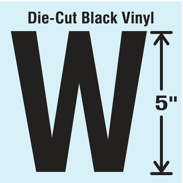 Die Cut Letter Label, W, 10 Cards, PK10