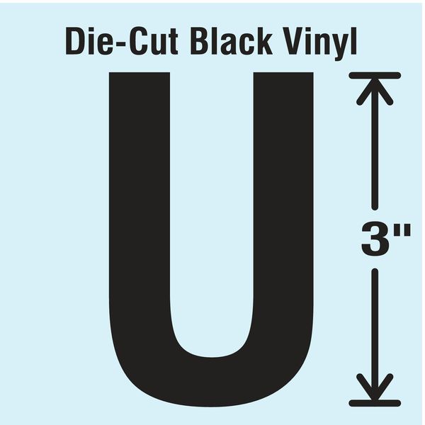 Die Cut Letter Label, U, 10 Cards, PK10