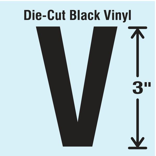 Die Cut Letter Label, V, 10 Cards, PK10