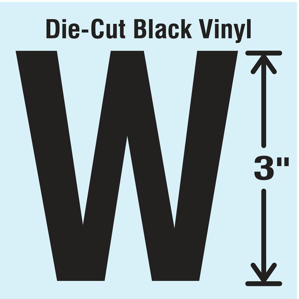 Die Cut Letter Label, W, 10 Cards, PK10