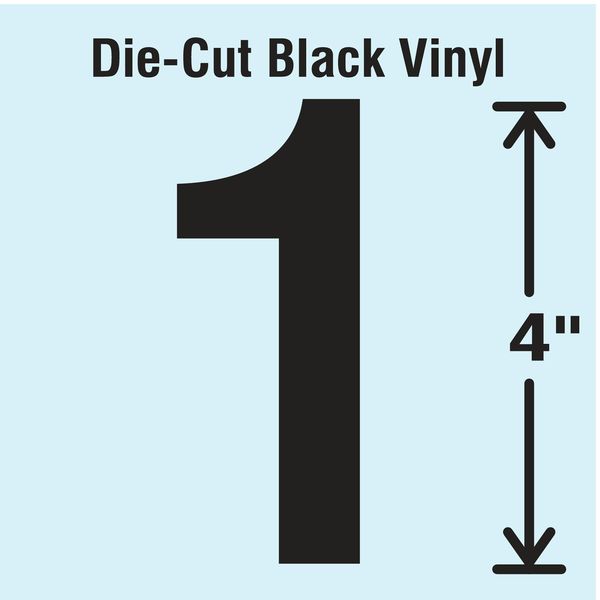 Die Cut Number Label, 1, 10 Cards, PK10