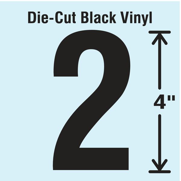 Die Cut Number Label, 2, 10 Cards, PK10