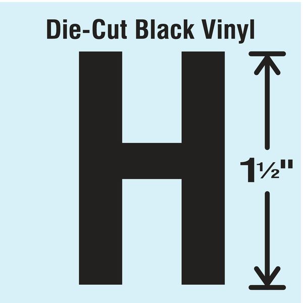 Die Cut Letter Label, H, 10 Cards, PK10