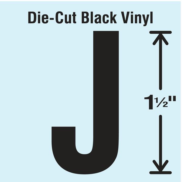 Die Cut Letter Label, J, 10 Cards, PK10