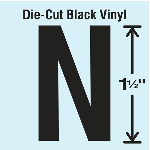 Die Cut Letter Label, N, 10 Cards, PK10