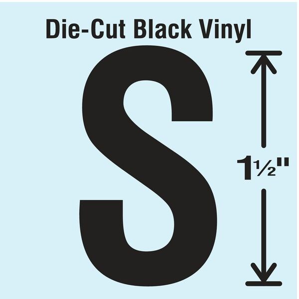 Die Cut Letter Label, S, 10 Cards, PK10