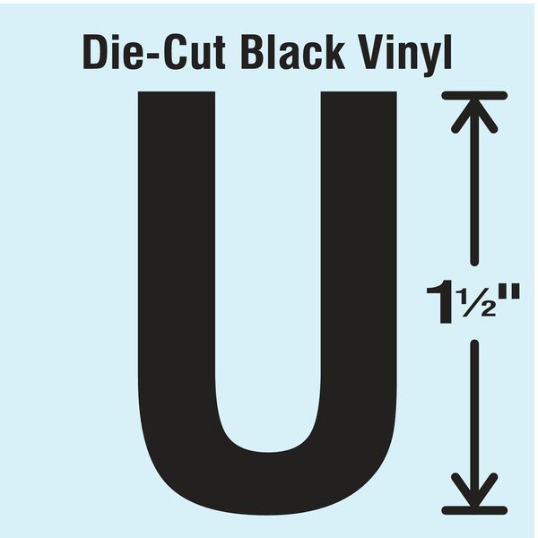 Die Cut Letter Label, U, 10 Cards, PK10