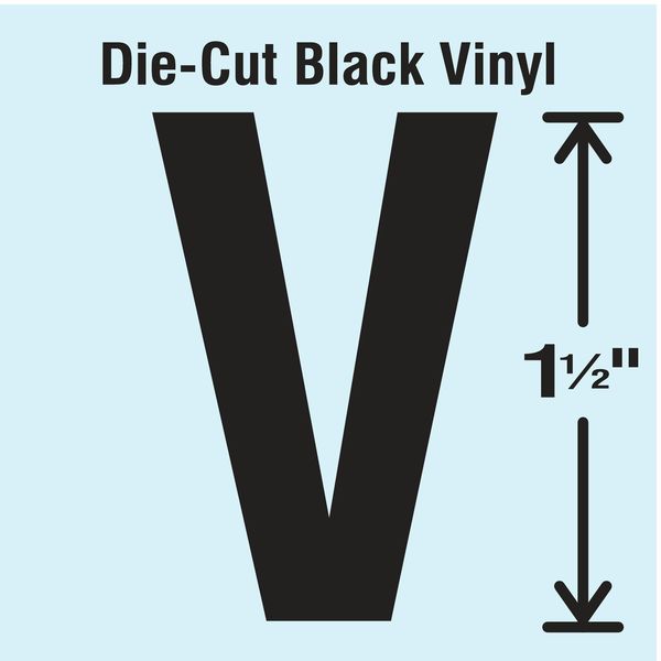 Die Cut Letter Label, V, 10 Cards, PK10