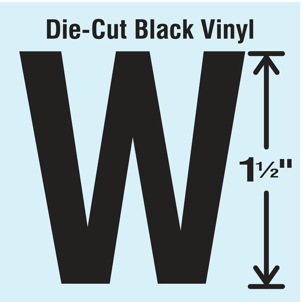 Die Cut Letter Label, W, 10 Cards, PK10