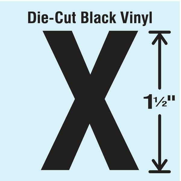 Die Cut Letter Label, X, 10 Cards, PK10