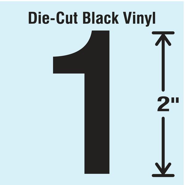 Die Cut Number Label, 1, 10 Cards, PK10
