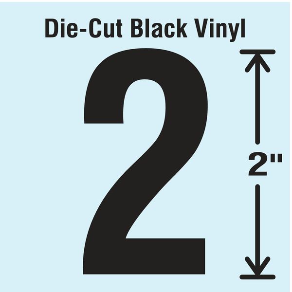 Die Cut Number Label, 2, 10 Cards, PK10