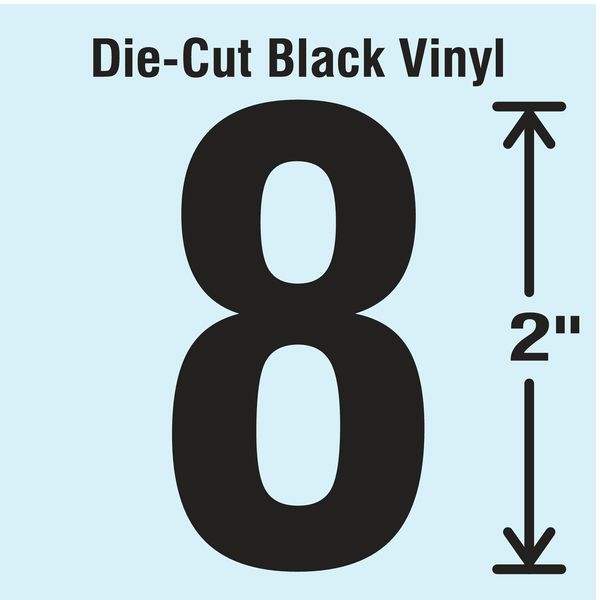 Die Cut Number Label, 8, 10 Cards, PK10