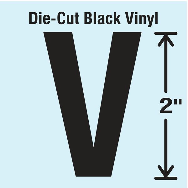 Die Cut Letter Label, V, 10 Cards, PK10
