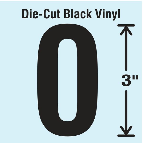Die Cut Number Label, 0, 10 Cards, PK10