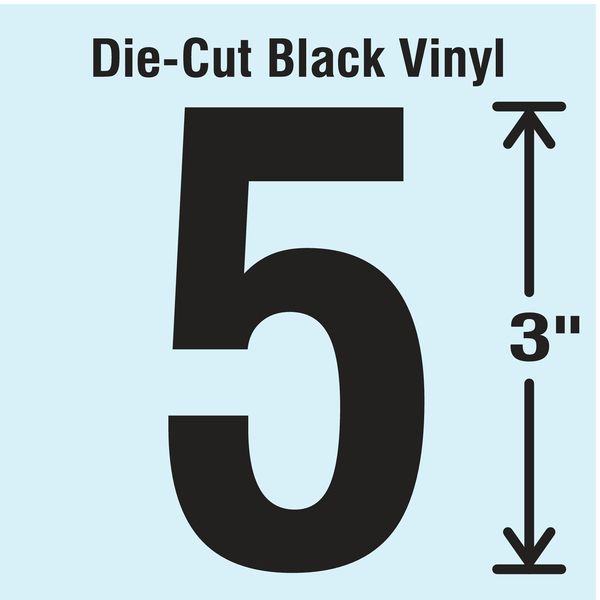 Die Cut Number Label, 5, 10 Cards, PK10