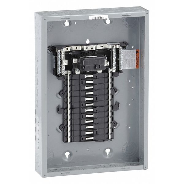 Load Center, 24 Spaces, 100 A Amps, 120/240V AC, QO Circuit Breaker Type