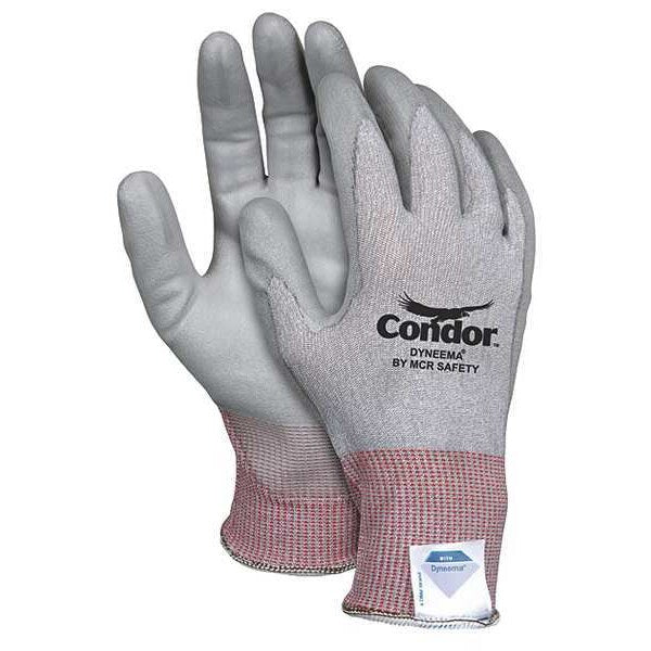 Cut Resistant Coated Gloves, 2 Cut Level, Polyurethane, S, 1 PR