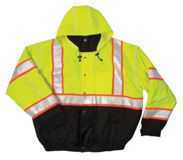 Medium Hi -Vis Bomber Jacket, Lime