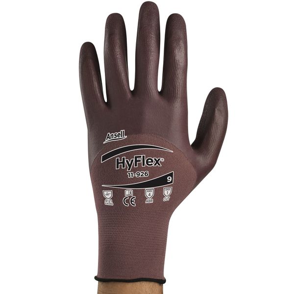Nitrile Coated Gloves, 3/4 Dip Coverage, Purple, 11, PR