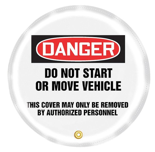 Steering Wheel Cover, Do Not Start, 16 In.