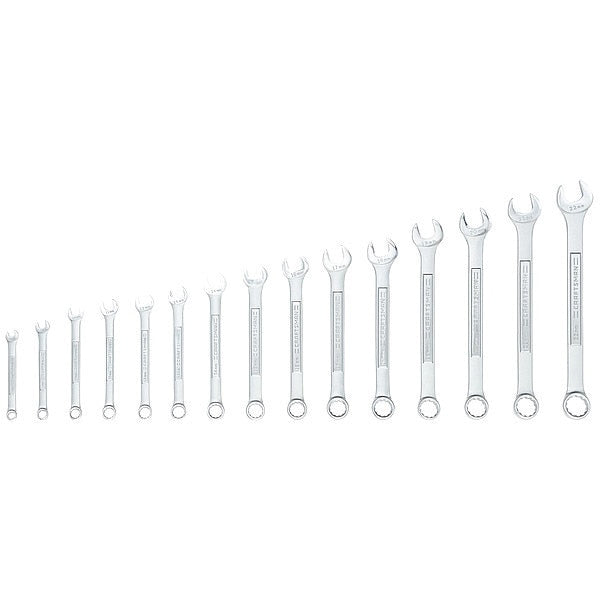 Combination Wrench Set, Metric, 15 Tools