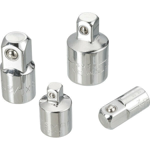 1/4 | 3/8 | 1/2 Drive Adapters, 4-pc Drive Size Adapter Set, Fractional & Metric, 4 pcs