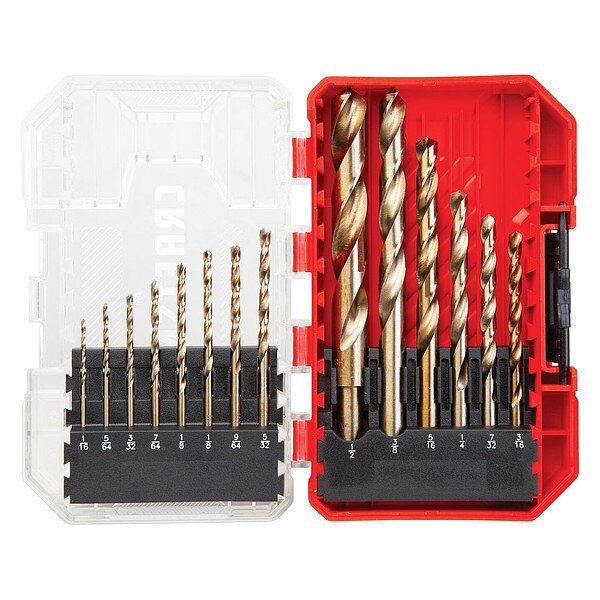 Jobber Drill Bit Set, Split Point, 14 Bits