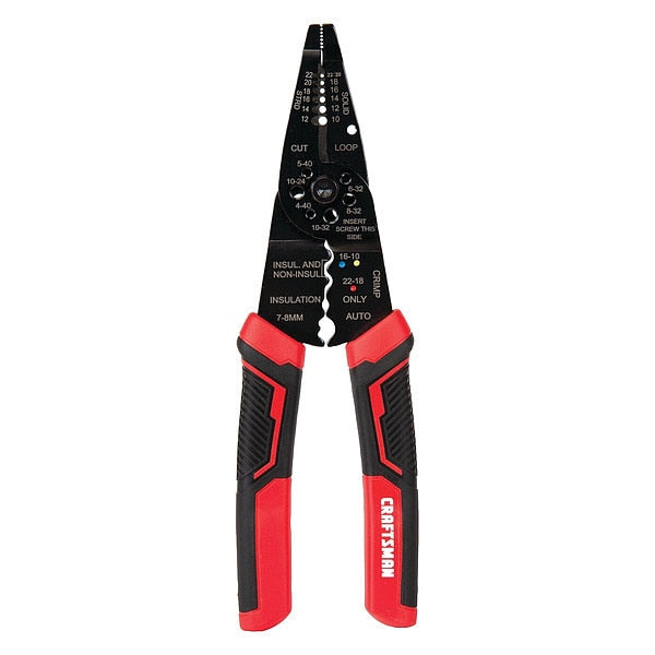 Wire Stripper, Crimp, 10 to 22 AWG, 8