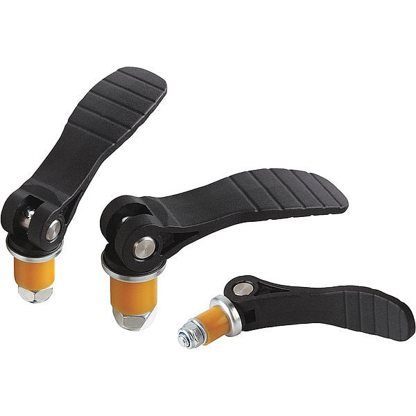 Cam Lever, Elastomer Expansion, Sz. 2, Dia. 20 mm, Handle 99, 9 mm, Polyamide Black, Stainless Steel