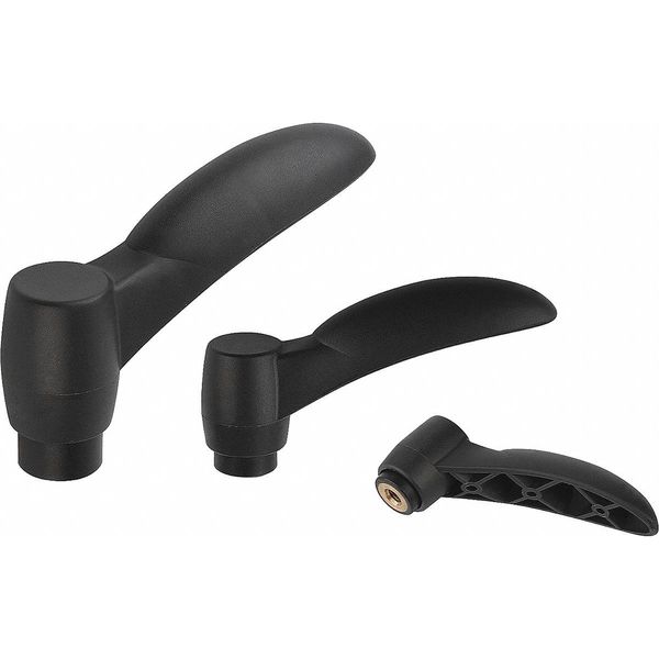 Adjustable Handle Eco Size: 2 10-32, Plastic Black RAL 7021, Comp: Steel