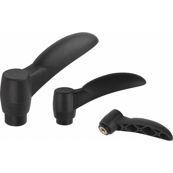 Adjustable Handle Eco Size: 1 M05, Plastic Black RAL 7021, Comp: Brass