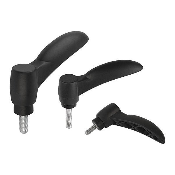 Adjustable Handle Eco Size: 1 10-32X20, Plastic Black RAL 7021, Comp: Steel