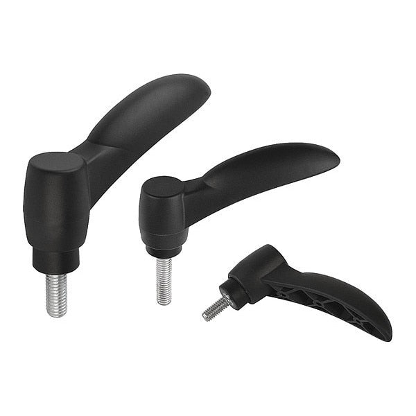 Adjustable Handle Eco Size: 2 1/4-20X40, Plastic Black RAL 7021, Comp: Steel