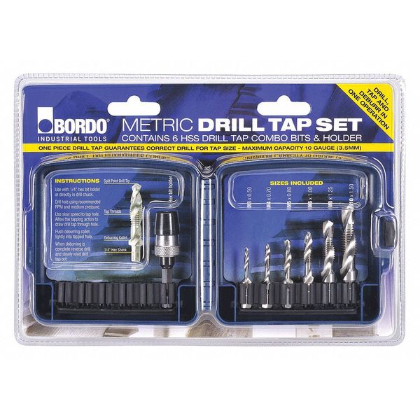 Drill and Tap Combo, 3/4/5/6/8/10 Coarse