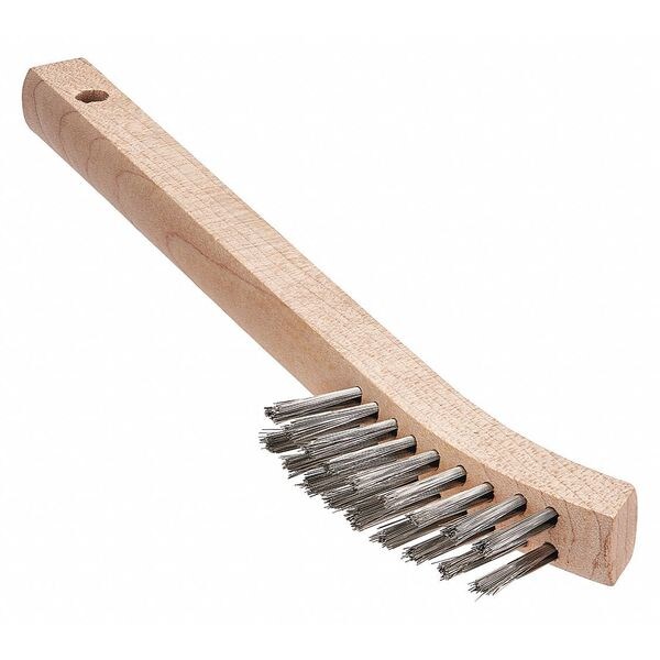 Brush, SS Stove and Appliance Brush, 5-3/4 in L Handle, 2-7/8 in L Brush, Hardwood