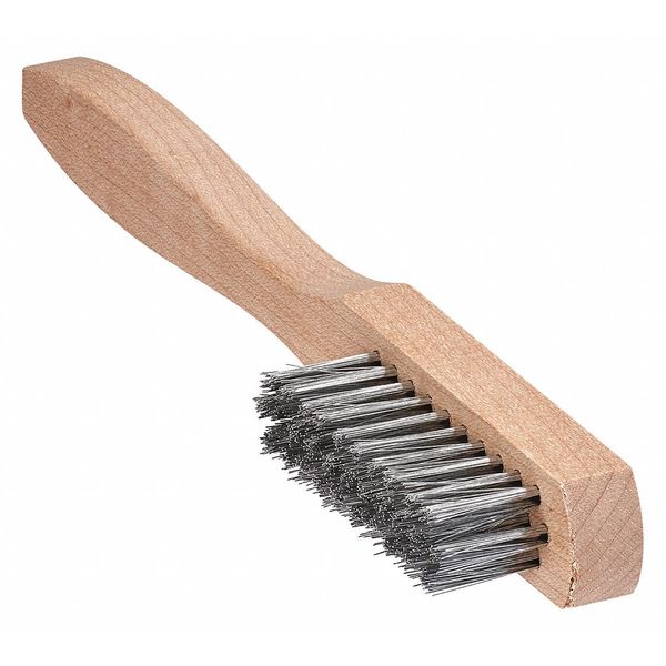 Brush, Utility Scratch, Wood Handle, Steel, 4-1/2 in L Handle, 1-1/2 in L Brush, Hardwood