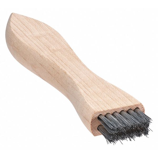 Brush, Upright Scratch, Wood Handle, Steel, 3-7/8 in L Handle, 7/8 in L Brush, Hardwood